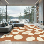 Terracotta Cream Organic Pebble Scatter Rug