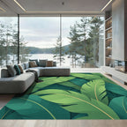 Lush Emerald Leaf Serenity Rug