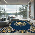 Golden Unicorn Floral Border Rug