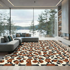 Brown Black Cream Abstract Animal Hide Rug