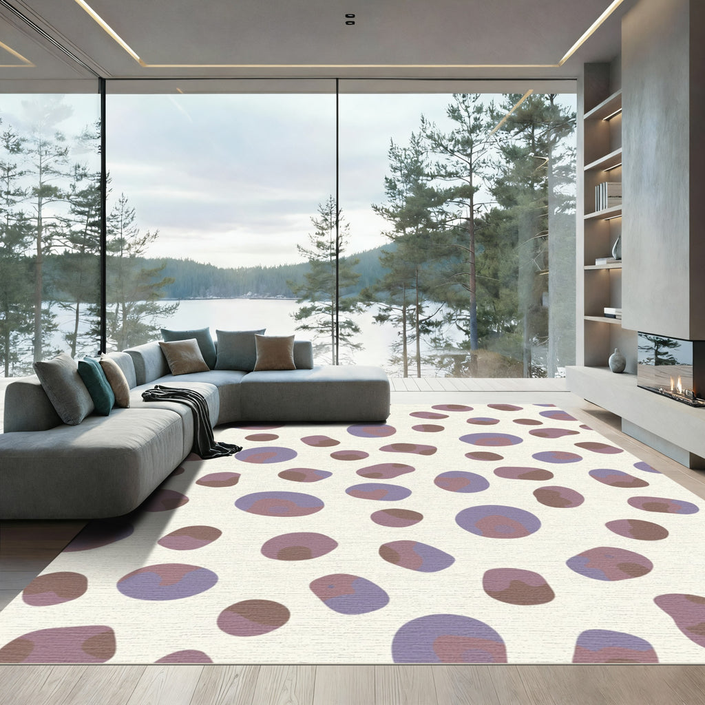 Mottled Lavender and Taupe Gumballs Rug