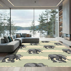 Gray Elephant Savannah Stripe Repeat Rug