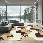 Abstract Earthy Tone Camo Shapes Rug