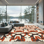Terra Cotta Ochre Abstract Repeat Rug