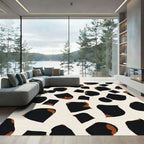Brown Black Abstract Splatter Abstract Rug