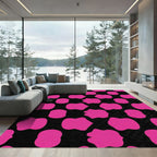 Bold Hot Pink Amoeba Shapes Rug