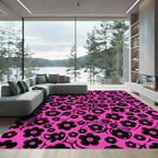 Bold Black Floral Field Rug
