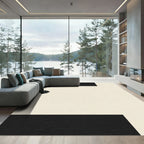 Minimalist Black Cream Geometric Blocks Rug