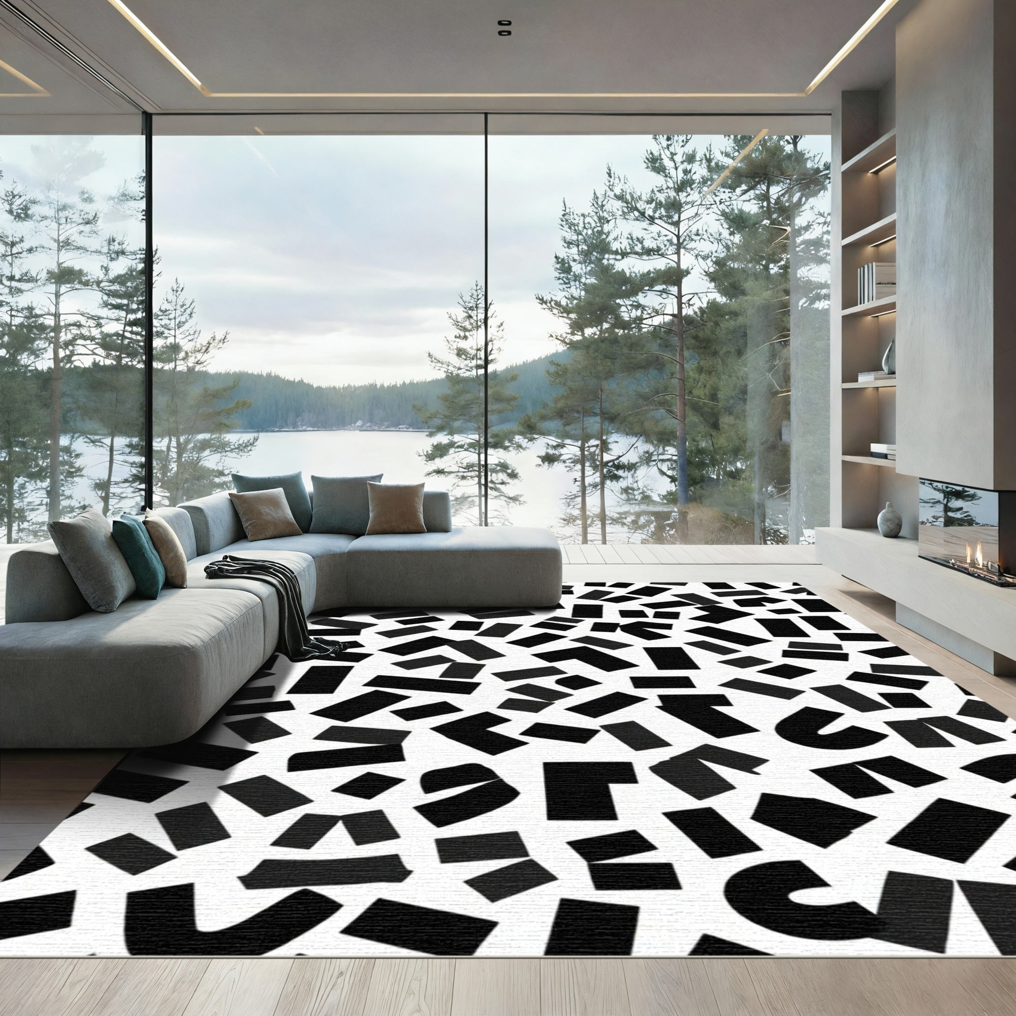 Monochromatic Abstract Shapes Scatter Rug