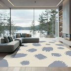 Abstract Gray Brush Stroke Composition Rug