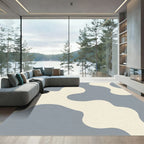 Abstract Soft Blue Blob Composition Rug