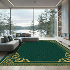 Golden Botanical Emerald Starry Night Rug