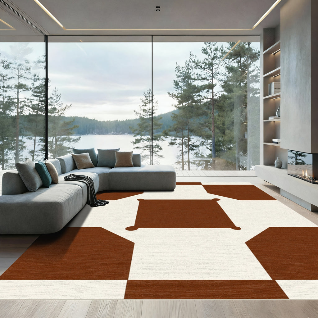 Chocolate Vanilla Square Link Rug