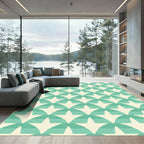 Coastal Teal Starburst Arches Rug