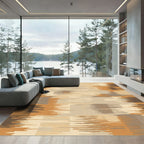 Earthy Tones Abstract Horizontal Strokes Rug