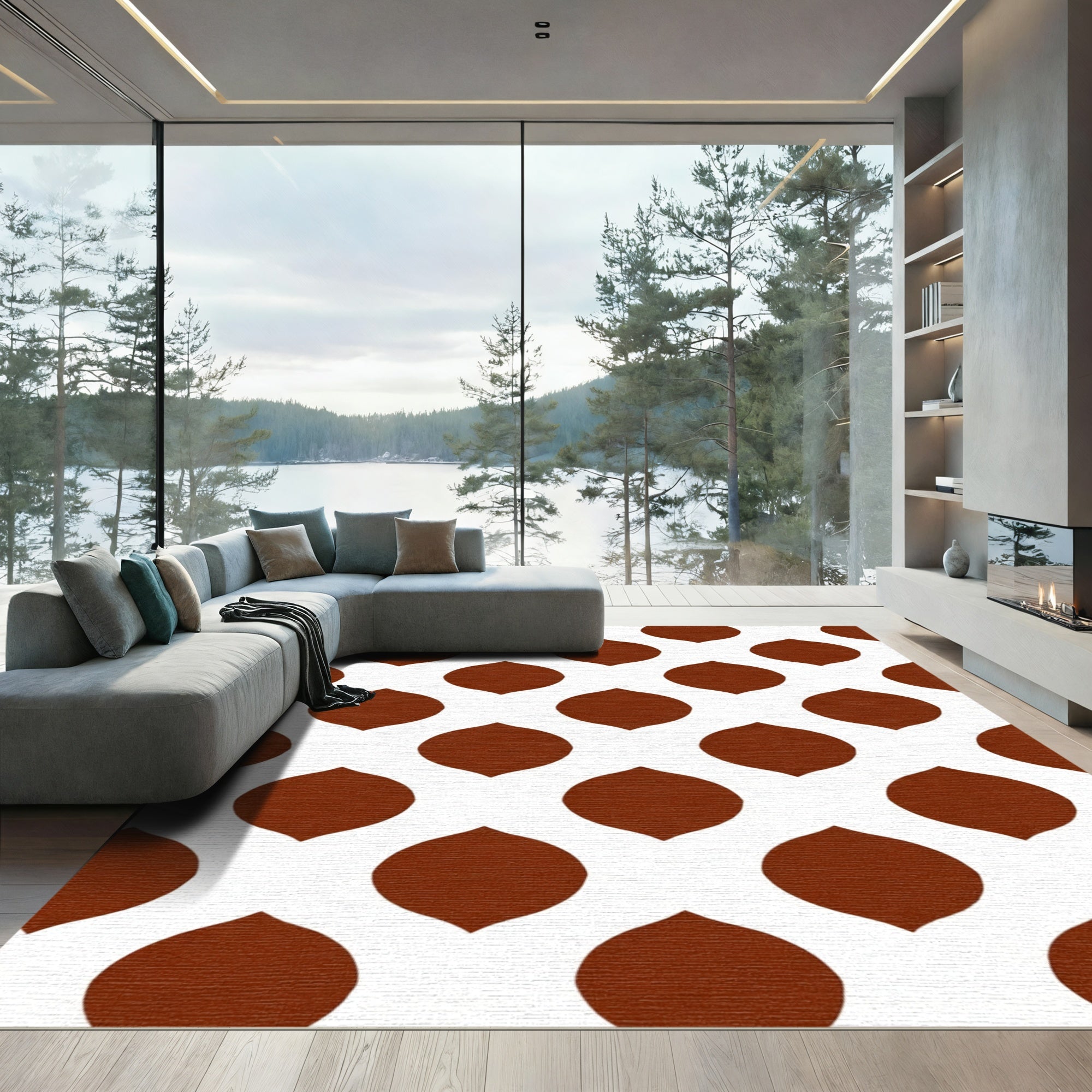 Terracotta Seed Petal Repeat Rug