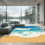 Calm Ocean Wave Beach Landscape Rug