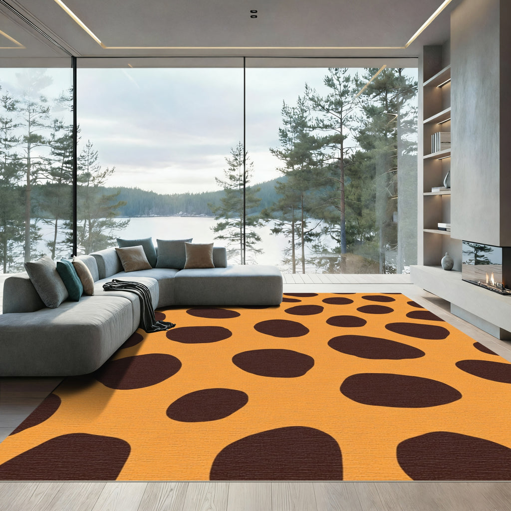 Terracotta And Chocolate Spot Rug
