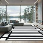 Monochromatic Modern Rectangular Grid Rug