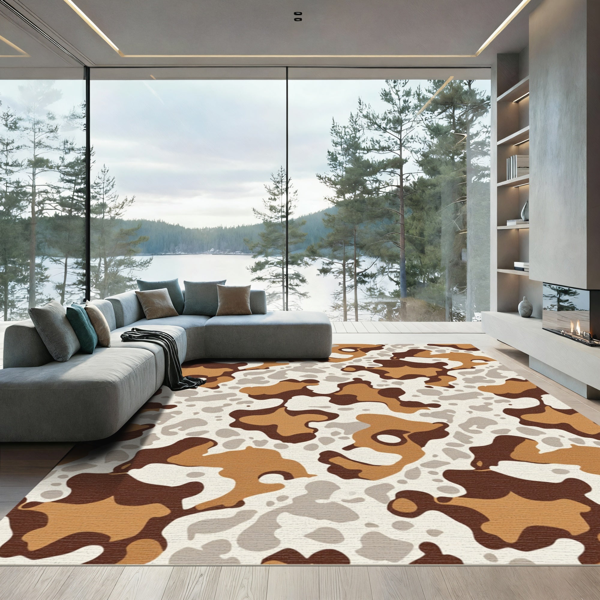 Woodland Camouflage Organic Blotches Rug