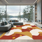 Terra Cotta Abstract Organic Shapes Rug
