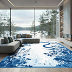 Cobalt Blue Serpent Rose Canopy Rug
