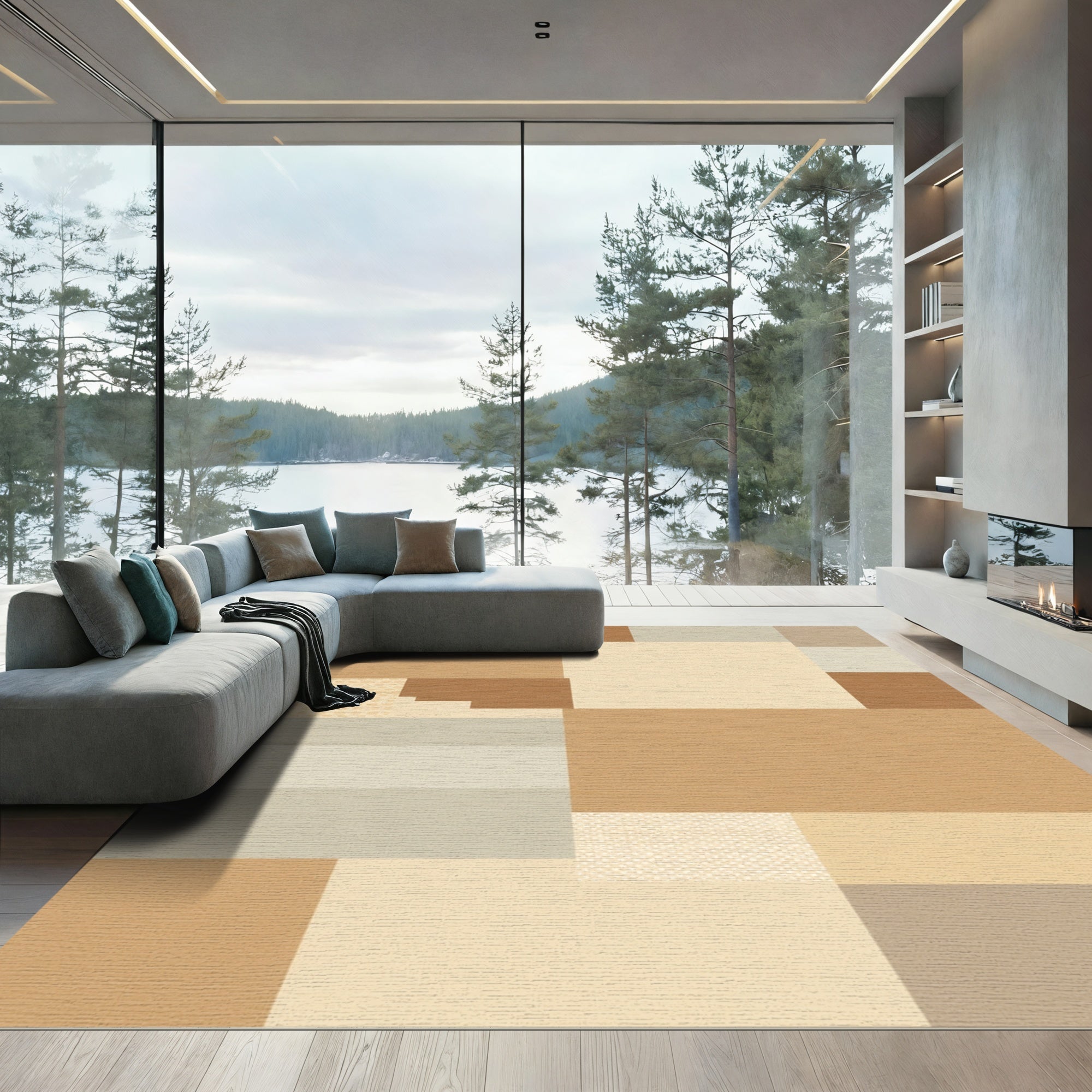 Neutral Geometric Block and Stripe Rug