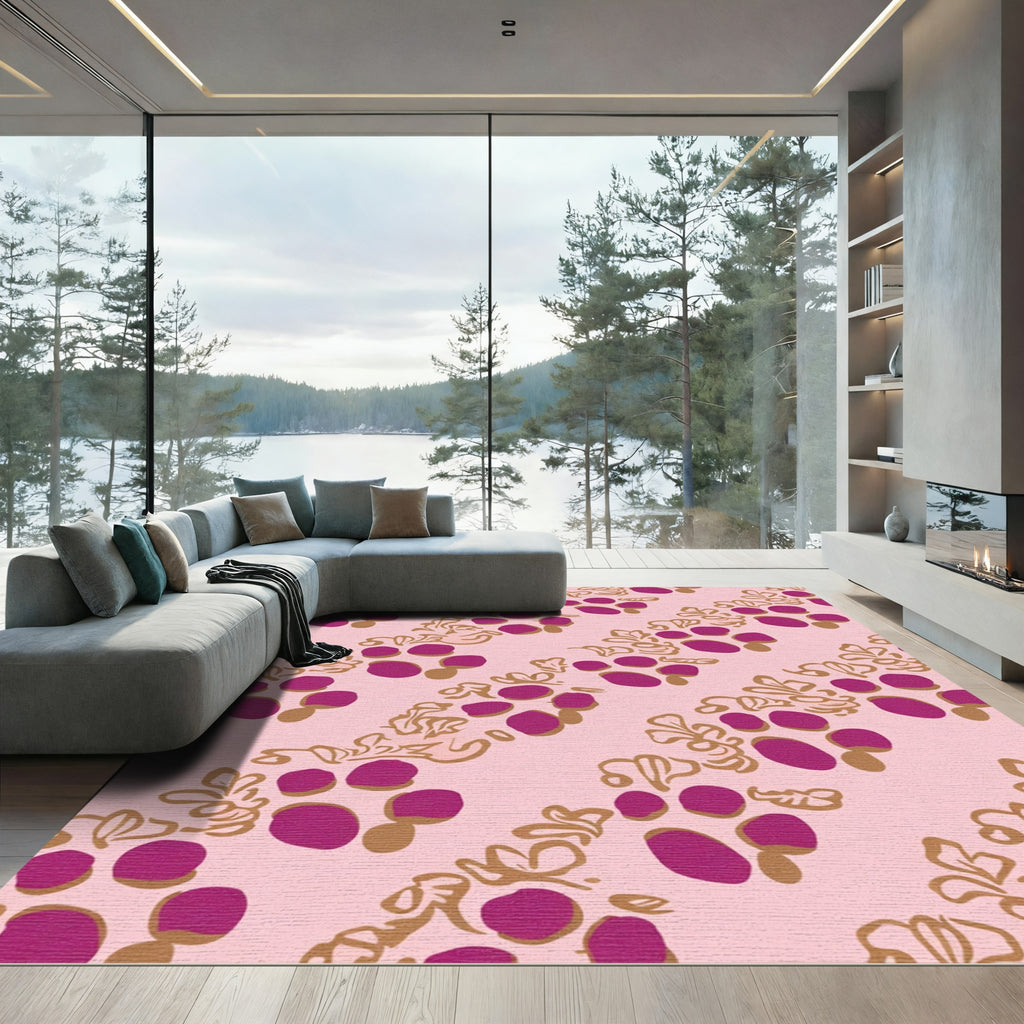 Pink Berry Blossom Vine Rug