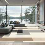 Neutral Geo Stripe Blocks Rug