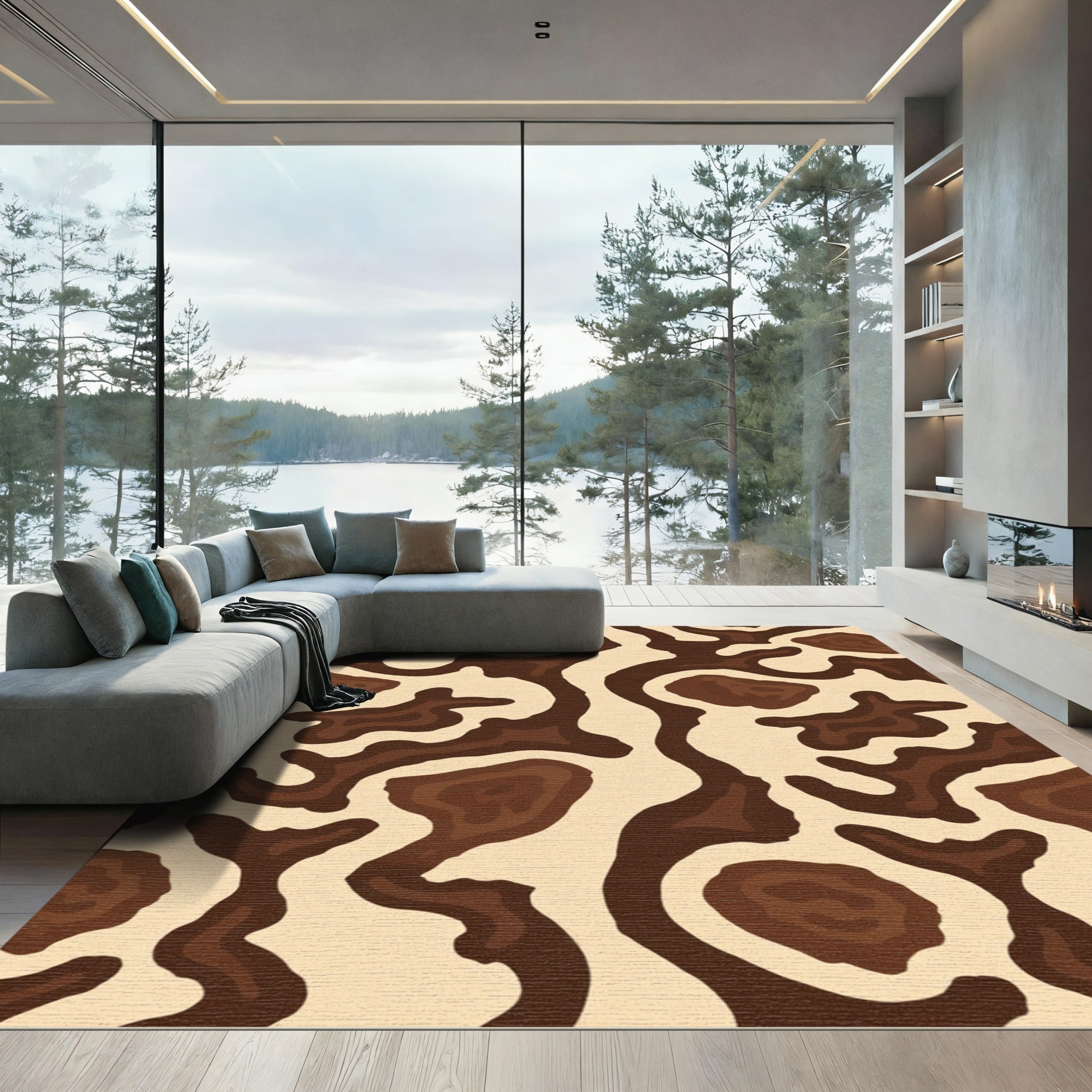 Brown Latte Organic Contour Rug