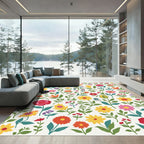 Joyful Colorful Floral Garland Rug