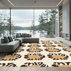 Camel Brown Animal Skin Round Rug