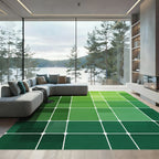 Varying Green Pixelated Geometric Squares Rug