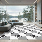Monochromatic Abstract Organic Forms Rug