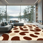 Brown Cream Organic Blobs Rug