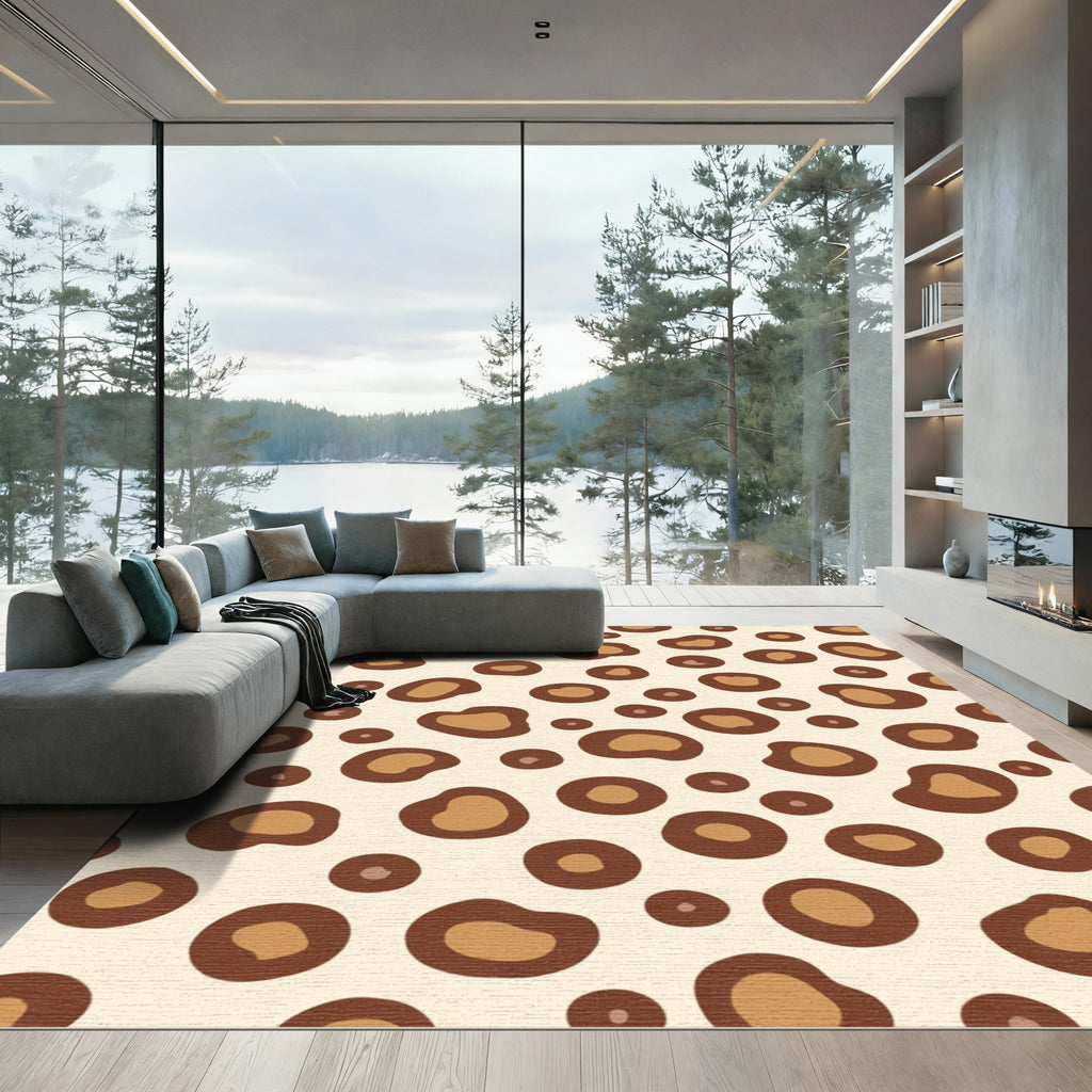 Chic Brown Leopard Spots Rug