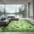 Whimsical Garden Insects and Butterflies Rug
