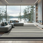 Monochromatic Horizontal Stripe Appeal Rug
