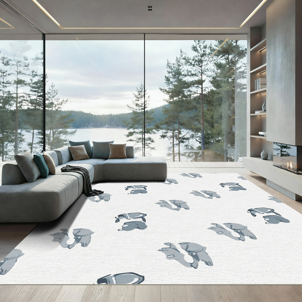 Gray Elephant Childrens Repeat Rug