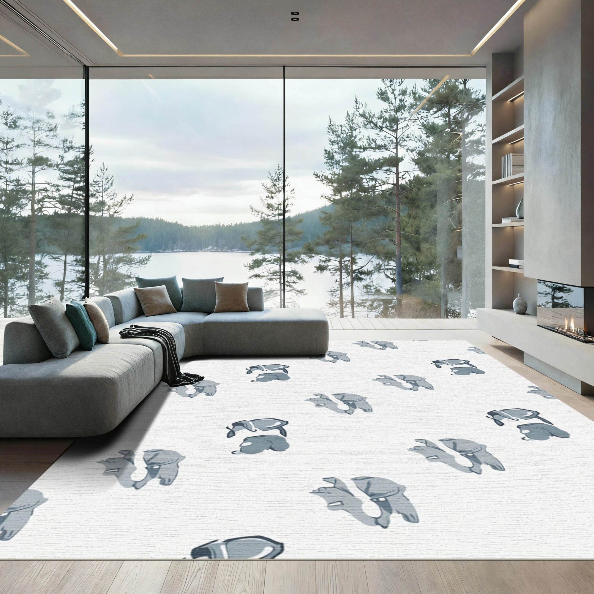 Gray Elephant Childrens Repeat Rug
