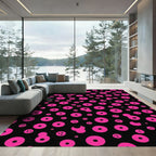 Hot Pink Circles Scatter Pattern Rug