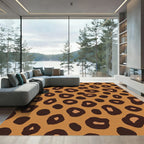 Bold Brown Leopard Spot Rug