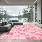 Soft Pink Blotchy Organic Shapes Rug