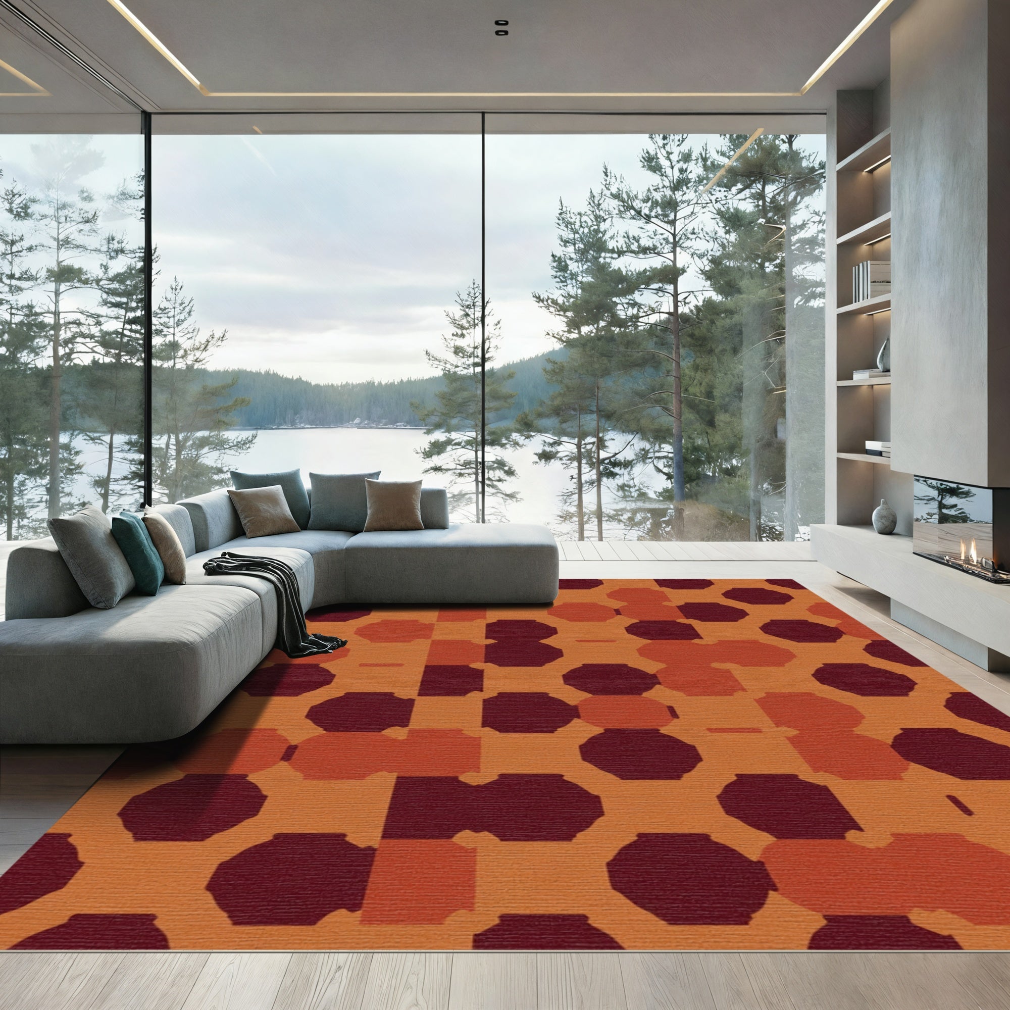 Earthy Octagon Diamond Blend Rug