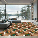 Earthy Floral Arrangement Textured Rug
