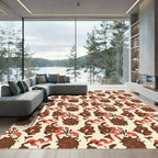 Earthy Brown Abstract Organic Arrangement Rug