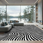 Abstract Black White Zebra Stripes Rug