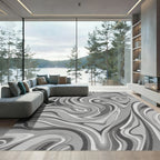 Monochromatic Swirl Abstract Flow Rug