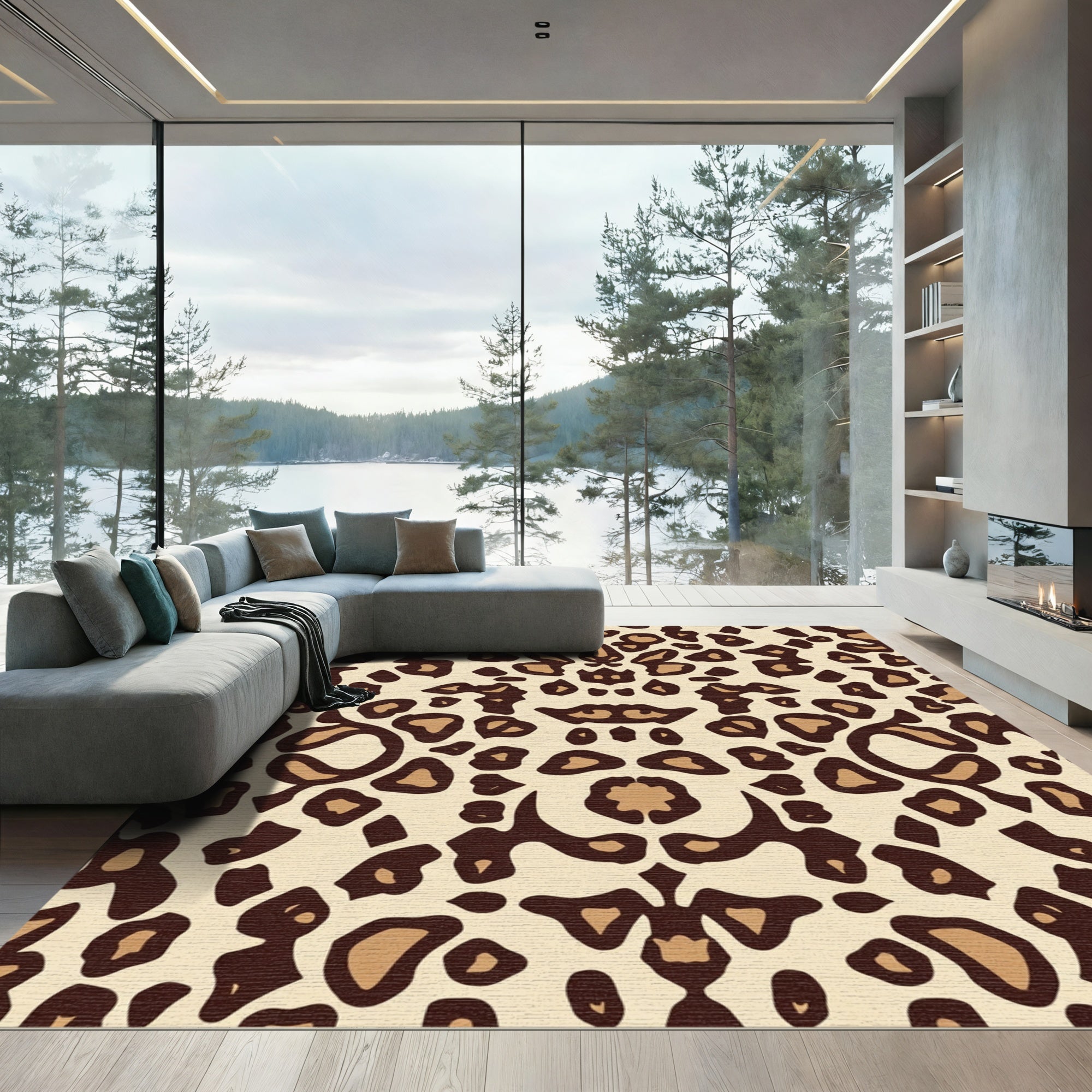Savannah Brown Spotted Animal Print Rug