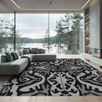 Abstract Monochrome Organic Form Rug